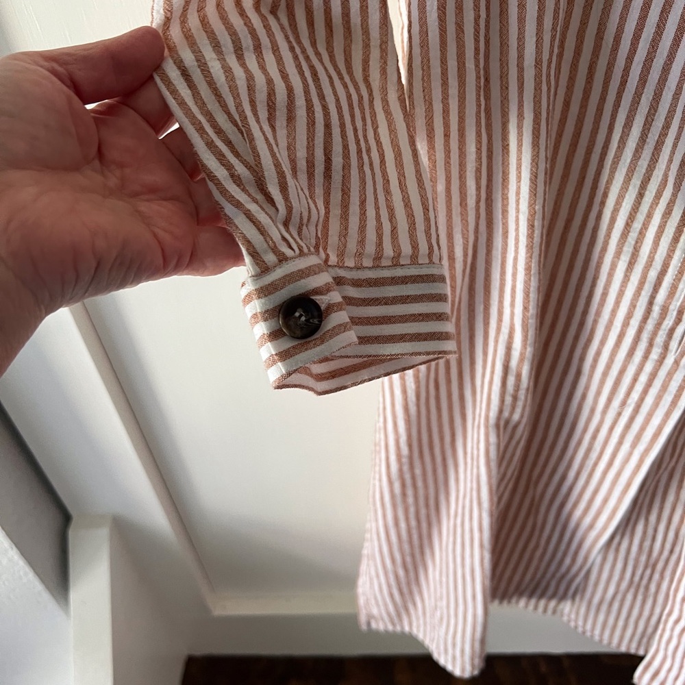 CJLA Rust Striped Shirt Dress - Picture 5 of 7